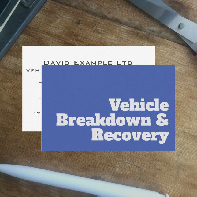 Bold & Clear Vehicle Breakdown & Recovery Design Business Card (Creator Uploaded)
