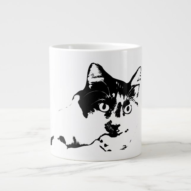 Bold Close‑Up Cat Portrait Mug (Front)