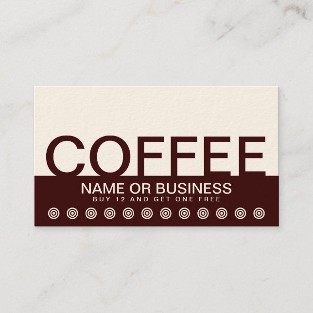 bold COFFEE customer loyalty card (Front)