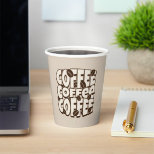 Bold Coffee Typography Logo Paper Cups