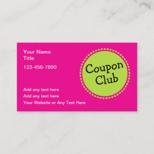 Bold Color Coupon Club Business Cards 