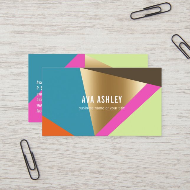 BOLD COLOR GEOMETRIC BLOCKS | BUSINESS CARDS (Front/Back In Situ)