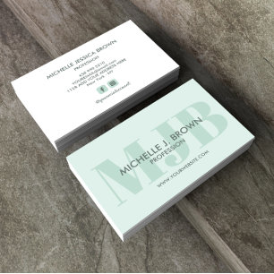 BOLD COLOR MONOGRAM PROFESSIONAL SOCIAL ACCOUNT BUSINESS CARD