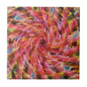 Bold Colorful Abstract Design Tile