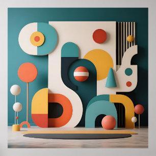 Bold Colorful Geometric Abstract Poster
