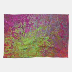 Bold, Colorful, Splatter Paint, Grunge Abstract Tea Towel