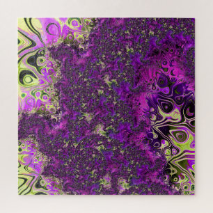 Bold Colorful Trippy Groovy Funky Fractal Art Jigsaw Puzzle