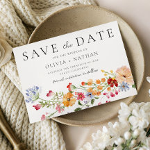 Bold Colorful Watercolor Wildflowers Wedding