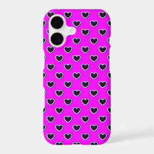 Bold Colors Pink And Black Hearts