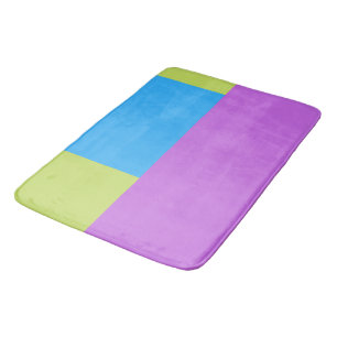 Bold Colour Blocks Green Blue Pink 4 Bath Mat