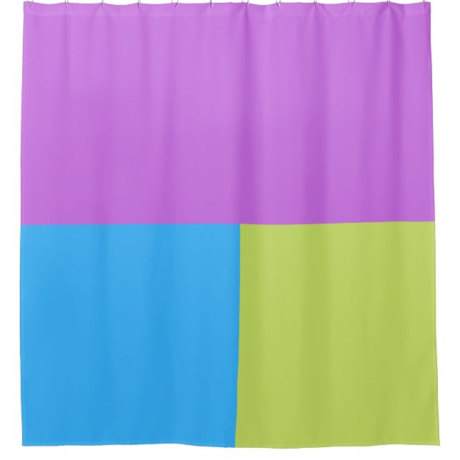 Bold Colour Blocks Green Blue Pink 4 Shower Curtain (Front)