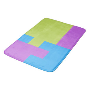 Bold Colour Blocks Green Blue Pink 7 Bath Mat