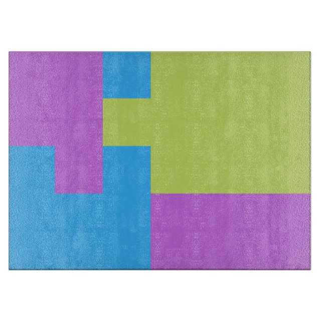 Bold Colour Blocks Green Blue Pink 7 Cutting Board (Front)