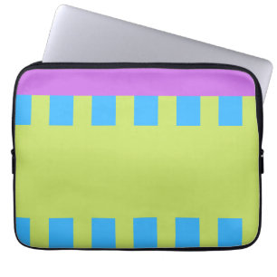 Bold Colour Blocks Green Blue Pink 7 Laptop Sleeve