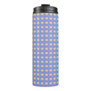 Bold Colour Blocks Green Blue Pink 7 Thermal Tumbler