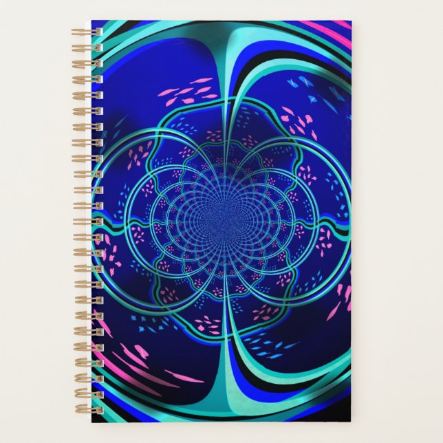Bold Colour Burst Fractal Design  Weekly Planner (Front)