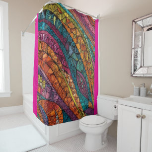 Bold Colour Geometric Abstract Art Shower Curtain