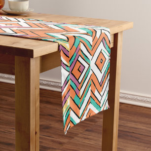 Bold Colour Herringbone Chevron pattern Short Table Runner