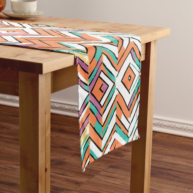 Bold Colour Herringbone Chevron pattern Short Table Runner (Bold Color Herringbone Chevron pattern Short Table Runner)