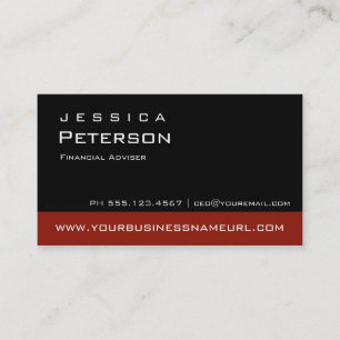 Bold Colour Red Financial Advisor Business Cards