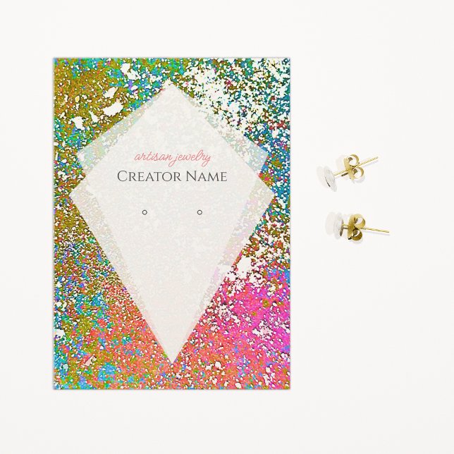 Bold Colour Splatter Custom Jewellery Display Card (Creator Uploaded)