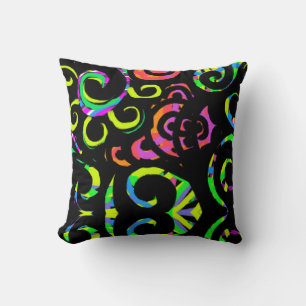 Bold Colour Swirl Modern Throw Pillow