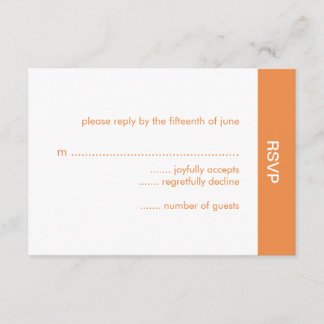 Bold Colour Wedding RSVP Card - Orange