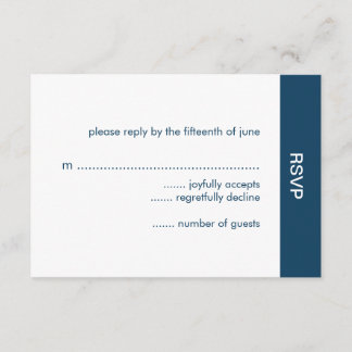 Bold Colour Wedding RSVP Cards - Navy