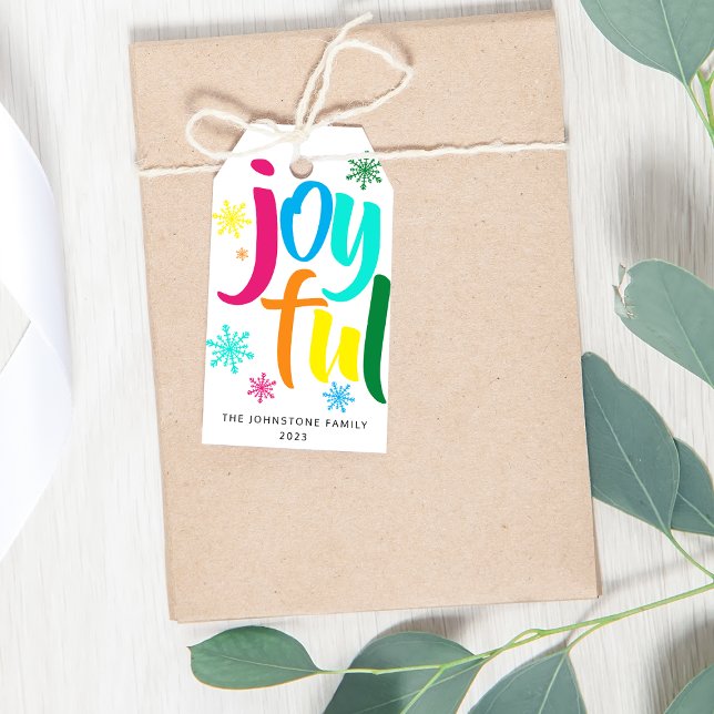 Bold Coloured Joyful Christmas Gift Tags (Creator Uploaded)