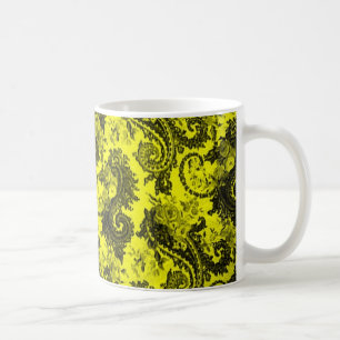 Bold Coloured Paisley - Yellow and Black Coffee Mug