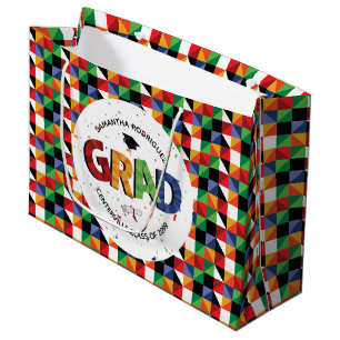Bold Coloured Pattern Grad Large Gift Bag