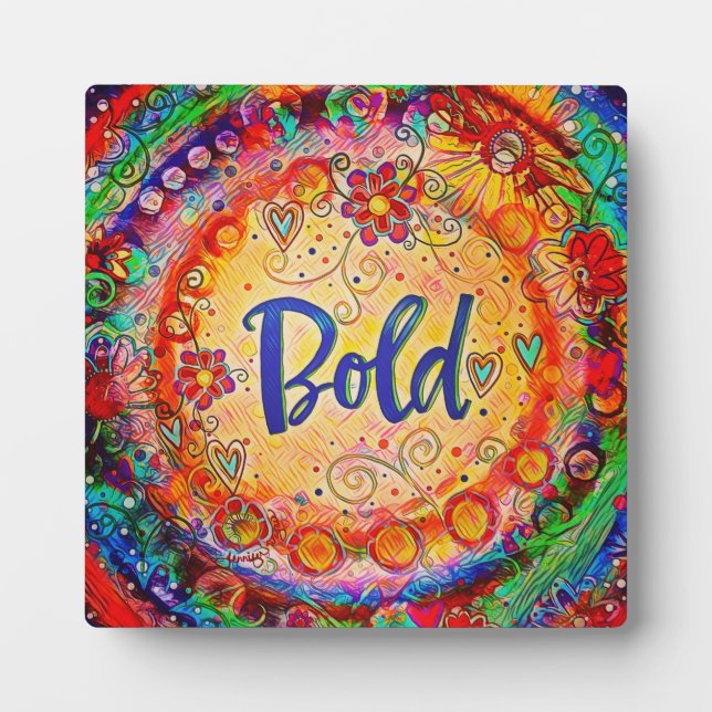 Bold Colourful Abstract Modern Inspiring Easel Plaque (Front)