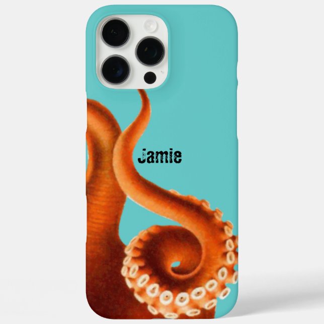 Bold Colourful Aqua Orange Octopus Case-Mate iPhone Case (Back)