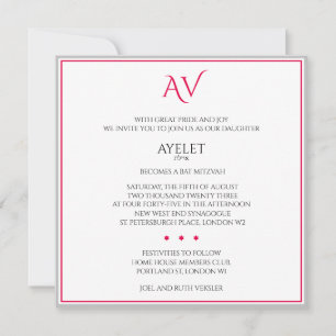 Bold Colourful Bar or Bat Mitzvah Star of David Invitation