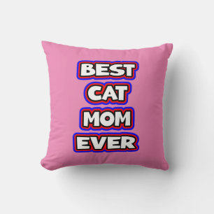 Bold Colourful Best Cat Mum Ever Fun Typography Cushion