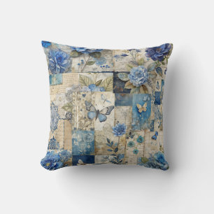 Bold Colourful Boho Floral Patchwork Pattern Cushion