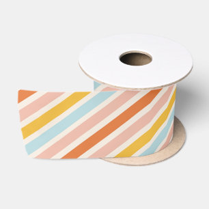 Bold Colourful Candy Stripes Christmas Satin Ribbon