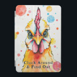 Bold & Colourful Chicken Art Whimsical Farm Funny iPad Mini Cover<br><div class="desc">Bring vibrant energy to your space with this quirky chicken! Featuring a close-up,  this piece is bursting with lively colours and artistic expression. The whimsical background of multicolored circles enhances the bold details of the chicken’s feathers and facial features.</div>