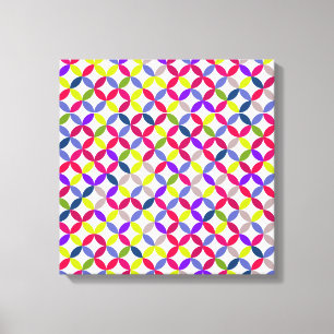Bold colourful circular pattern canvas print