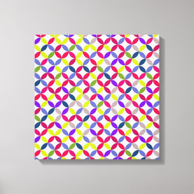 Bold colourful circular pattern canvas print (Front)