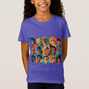 Bold, colourful faces celebrating individuality T-Shirt