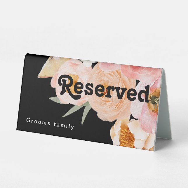 Bold Colourful Floral | Black Reserved (Front)