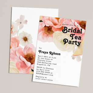Bold Colourful Floral   Bridal Tea Party Invitation