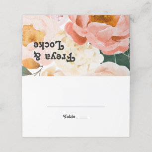 Bold Colourful Floral   Folded Place Card