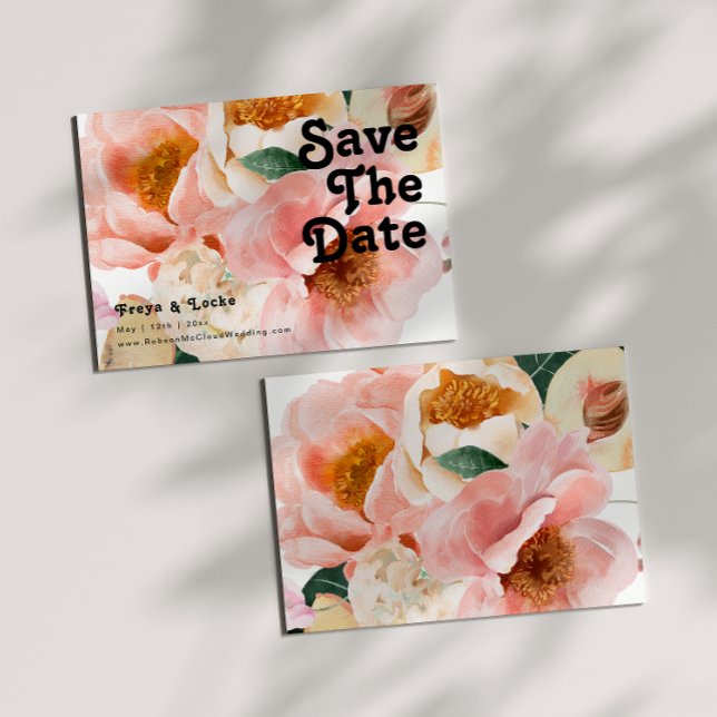 Bold Colourful Floral | Horizontal Save The Date (Creator Uploaded)