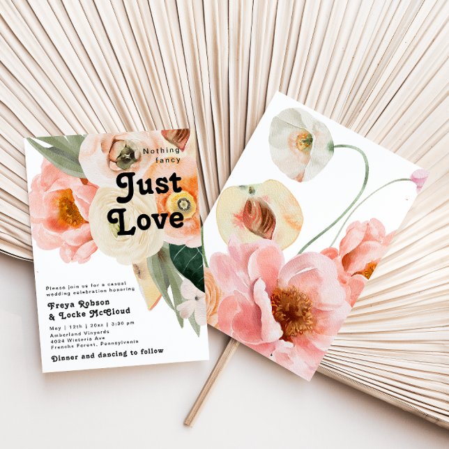 Bold Colourful Floral | Nothing Fancy Wedding Invitation (Creator Uploaded)