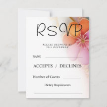 Bold Colourful Floral RSVP Card