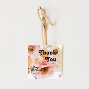 Bold Colourful Floral Thank You Favour Tags