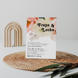 Bold Colourful Floral Traditional Wedding Invitation