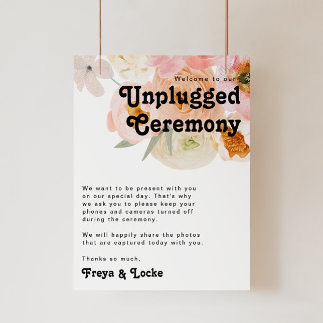 Bold Colourful Floral | Unplugged Ceremony Poster (Creator Uploaded)